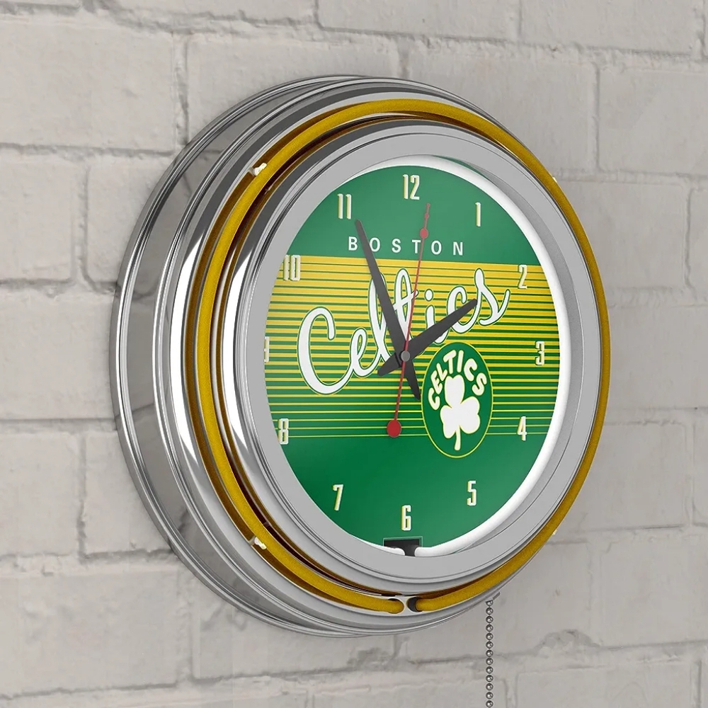 BOSTON CELTICS RETRO NEON WALL CLOCK